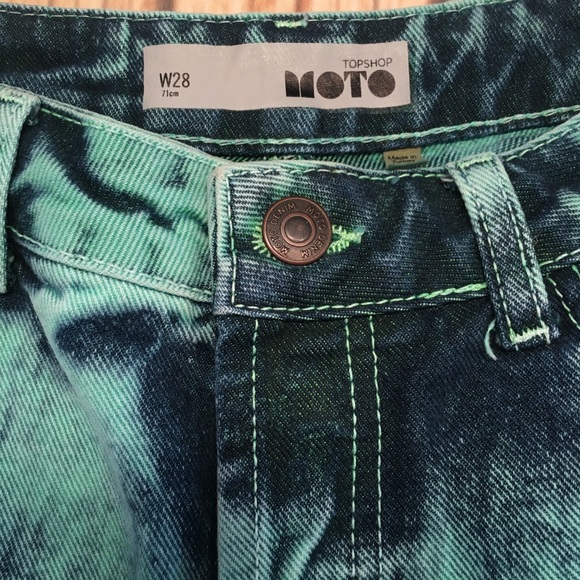 Topshop Moto Acid Washed Denim Frayed Edge Size 27 - Picture 3 of 8